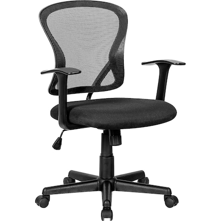Interion By Global Industrial Interion Mesh Back Office Chair, Fabric Seat, Black 695970
